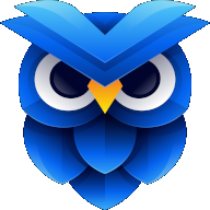 The Blue Owl Logo of Prxm.xyz
